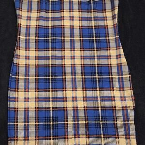 SHEIN Blue and Tan Plaid Pencil Dress
